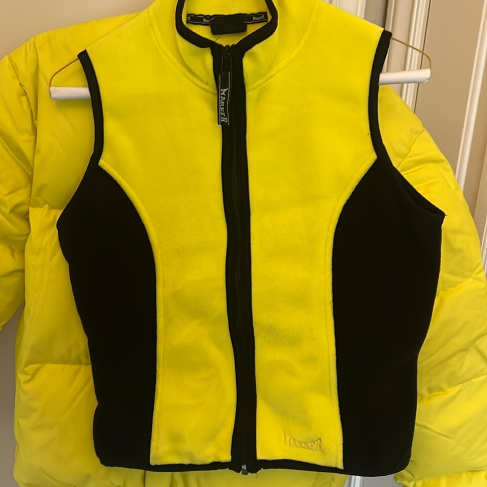 MARKER 100 % polyester Polartec fleece zip front vibrant yellow/black vest